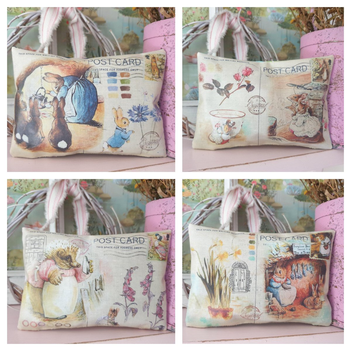 I've just added these fabulous Beatrix Potter postcard illustrations pillows to my Etsy shop. There are 4 designs and each come scented with lavender or rose petals #elevenseshour sarahbenning.etsy.com/listing/172138…