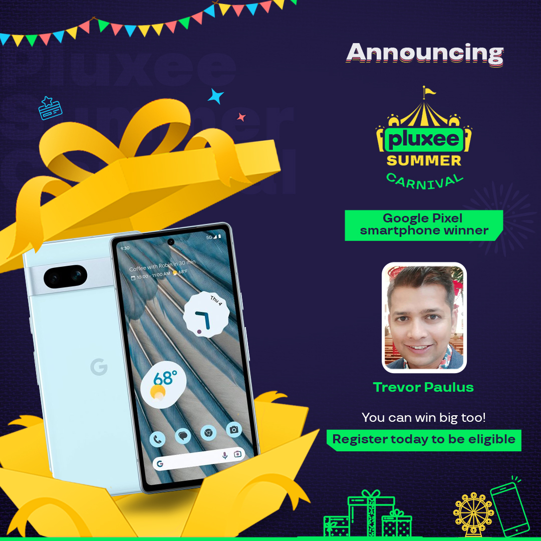 Congratulations to Mr. Trevor Paulus, our lucky winner of a Google Pixel at the #PluxeeSummerCarnival!

Hurry and register now for your shot at winning big! 

Follow @pluxee_india for updates. #Pluxee #Contest #SummerCarnival #Pluxee #WorldOfOpportunities #PluxeeIndia