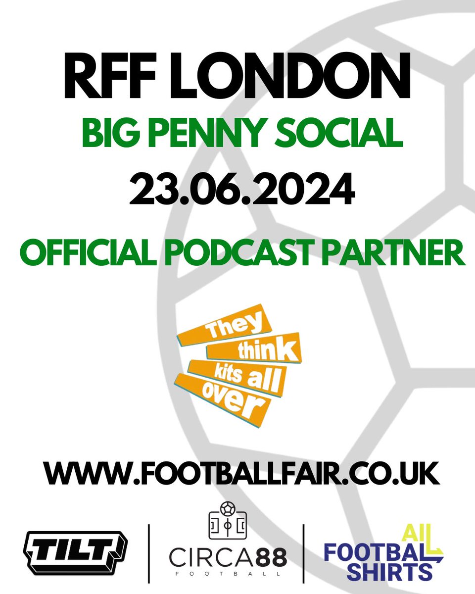 Pleased to announce @TheyThinkKits are an official podcast partner of RFF! Delighted to have you guys onboard.