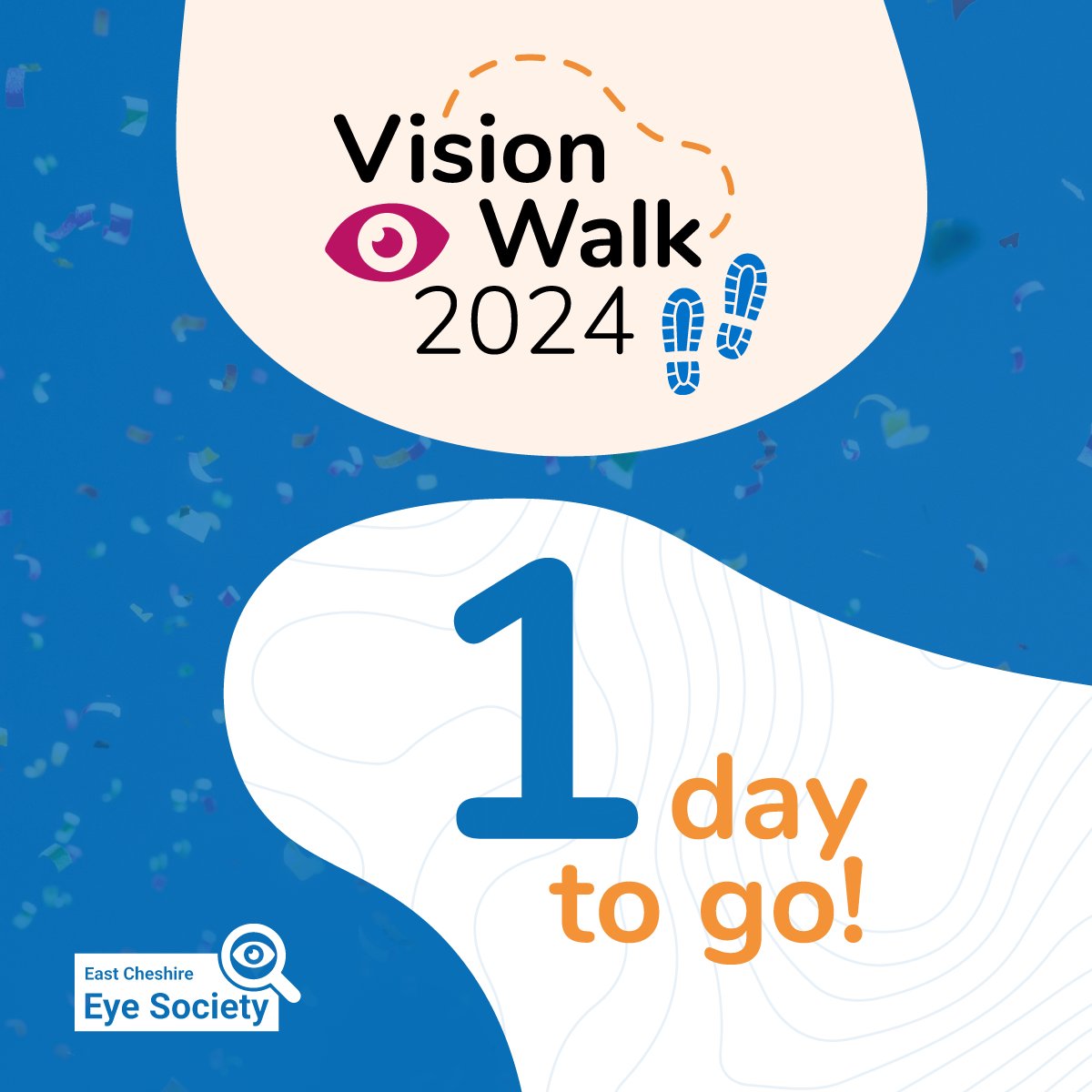 ONE day to go! 

Tomorrow we’re hosting our first ever sponsored walk fundraising event – Vision Walk 2024!

Date: Saturday 27th April 2024
Time: 10-10:30am
Meeting point: 11 Market Place, Macclesfield, Cheshire, SK10 1EB

#VisionWalk2024 #Cheshire #Macclesfield