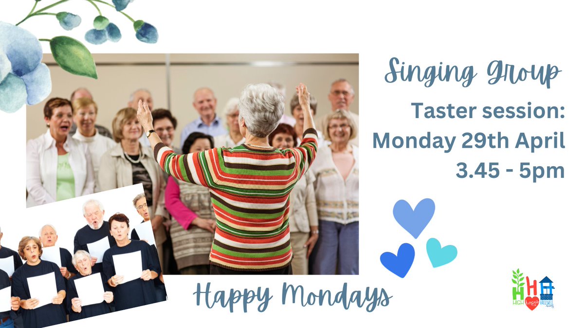 Just a reminder that it's a Taster session for our Singing Group on Monday.
This session is free, no need to book - just come along and give it a try!
#dementiafriendly #opentoall #singinggroup #mondays #adultclasses #bolton #halliwell #enthusiasmisamust #creatingnewopportunities