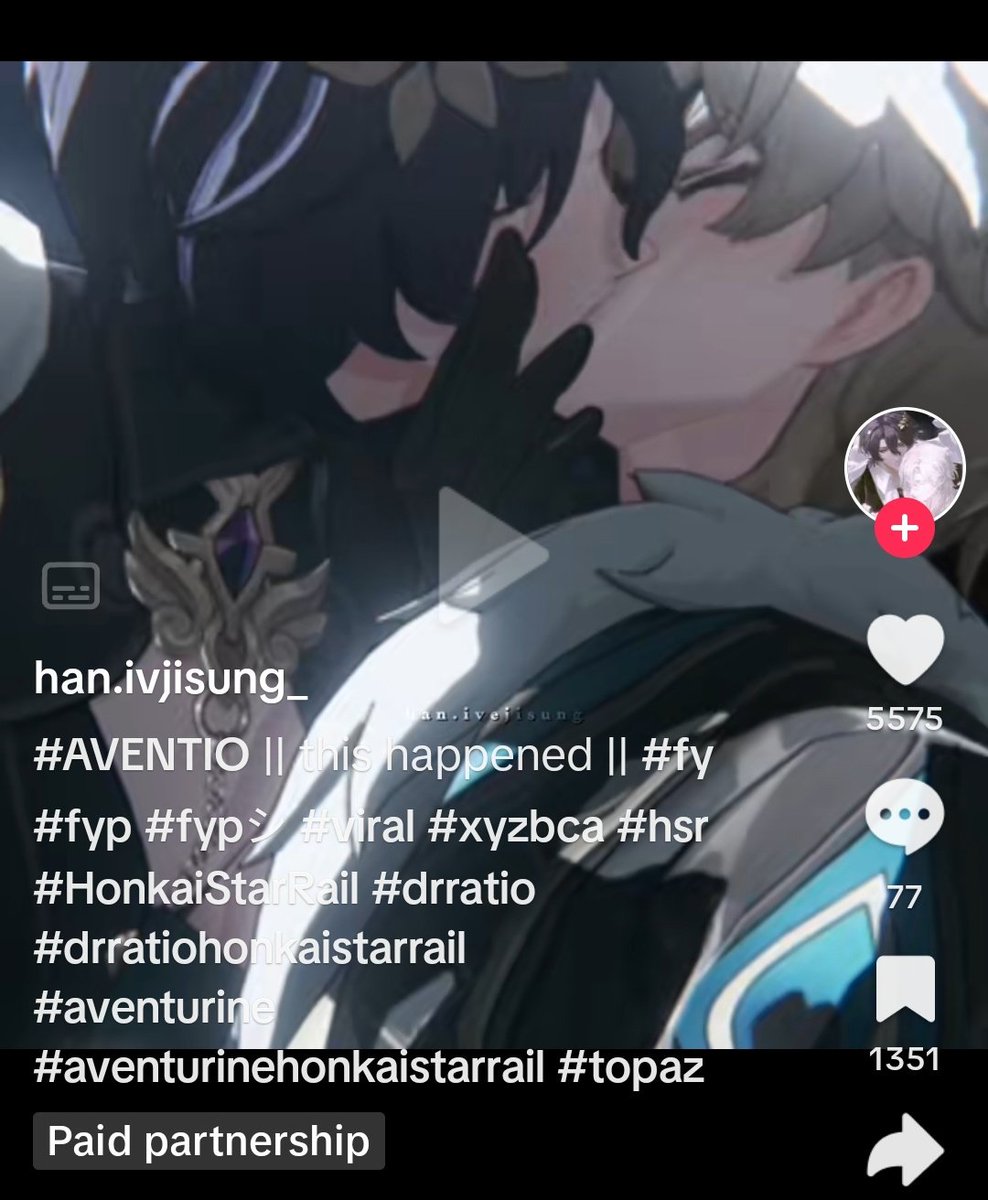 Who in hoyoverse keep paying for these dr ratio x aventurine ship edits 🤣 This one has an actual kiss scene and ship tags too