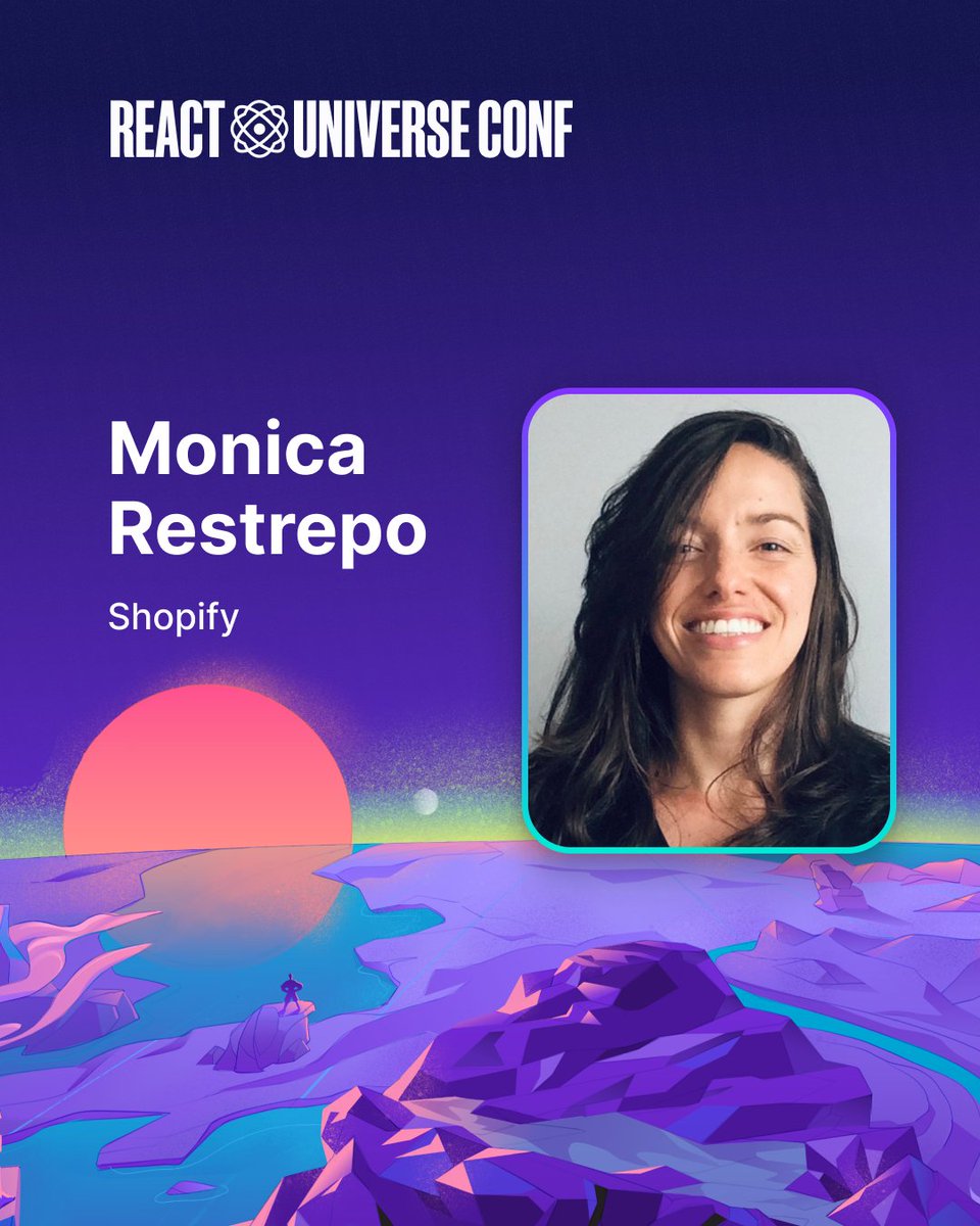 Meet another speaker at #ReactUniverseConf 🌟 Say hi to @ImRestrepo from @Shopify – a software engineer with a deep passion for #MobileDevelopment and #ReactNative 📱 Get ready to be inspired by her insights & stay tuned for updates on her talk soon! More: hubs.li/Q02v7qy70