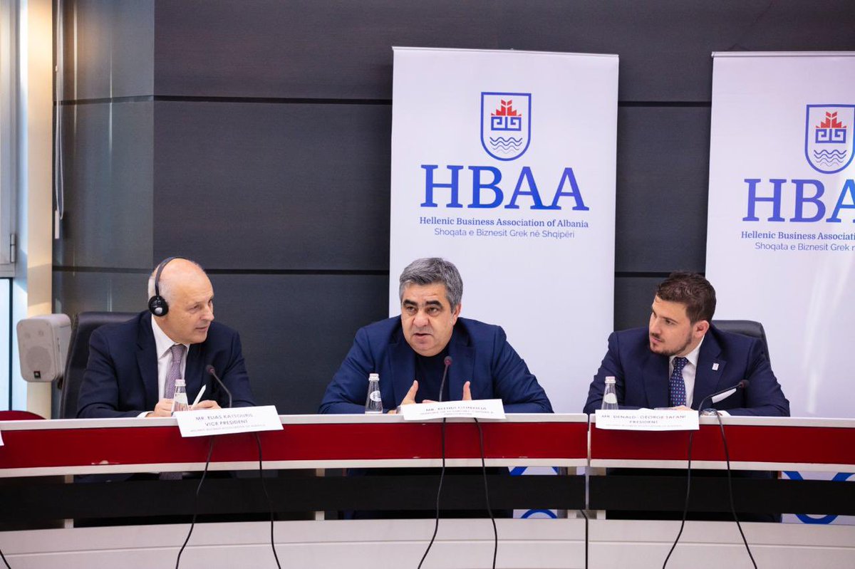 BGonxhja's tweet photo. MEKI 🇦🇱🤝🏻🇬🇷 HBAA
Së bashku me anëtarët e Shoqatës së Biznesit Grek në Shqipëri, mbi mundësitë sinergjike midis reformave dhe planeve të MEKI dhe objektivave të Shoqatës, duke përfshirë:
🔹Inkurajimin e Investimeve Direkte të Huaja
🔹Zhvillimin e arsimit profesional
🔹Punësimin
🤝 https://t.co/xLFk82YUXZ