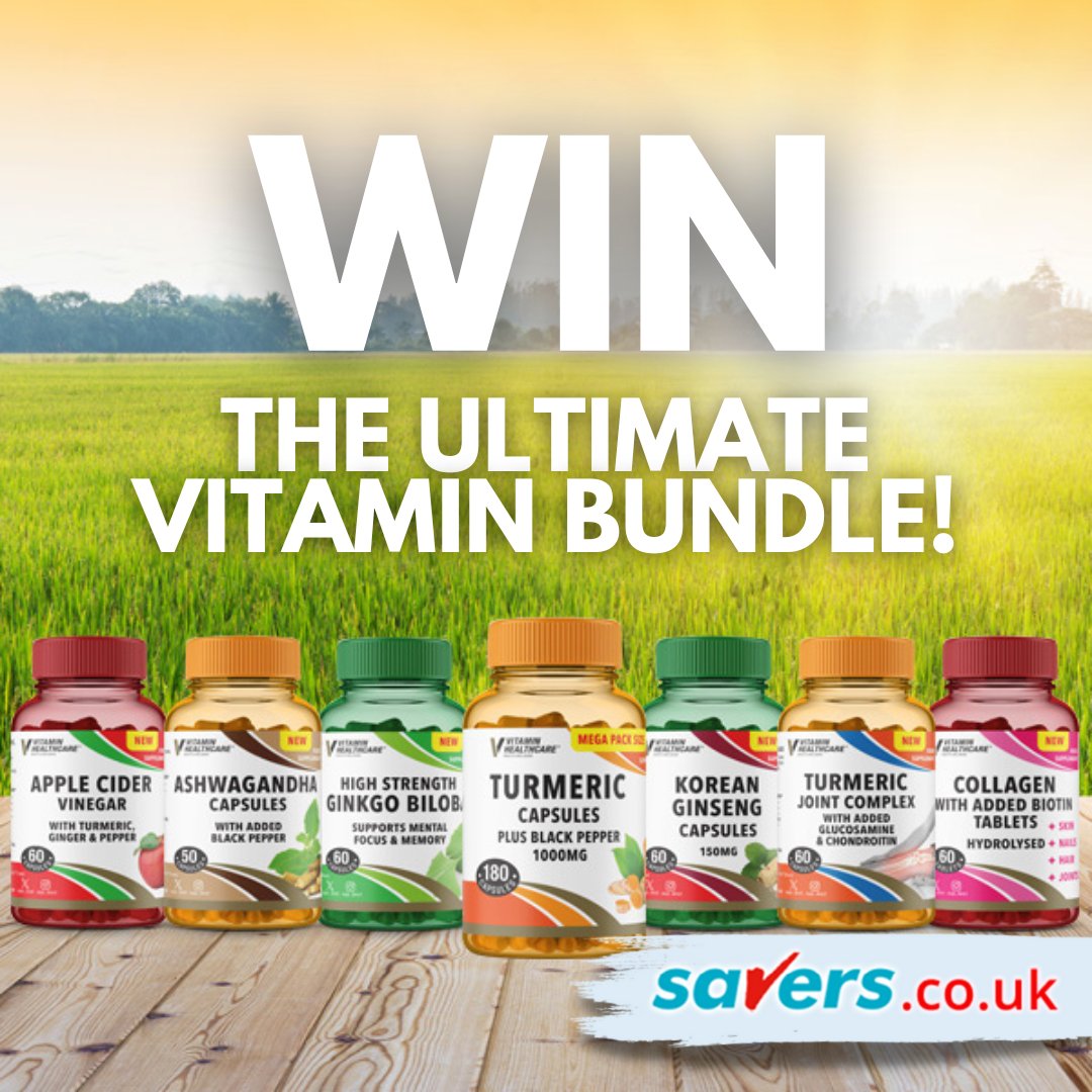 We're giving you the chance to #WIN the ultimate vitamin bundle!😍

To enter simply RT &amp; FOLLOW <a href="/SaversHB/">Savers</a> 

18+ UK only. Ends 30/04/2024. T&amp;C’s apply - buff.ly/3uQIQxv

#ukcompetition #giveaway #giveawayuk #ukcomp #vitamins