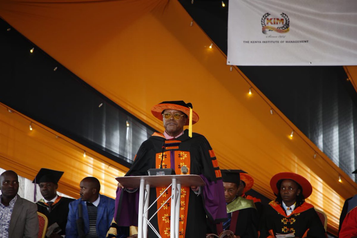 ‘To the graduands, as you embark on this exciting journey beyond the walls of academia, I urge you to remain steadfast in your pursuit of excellent , integrity, and life long learning . ‘ Dr. Arch Reuben M. Mutiso , Chancellor , MUA #KIMGraduation2024