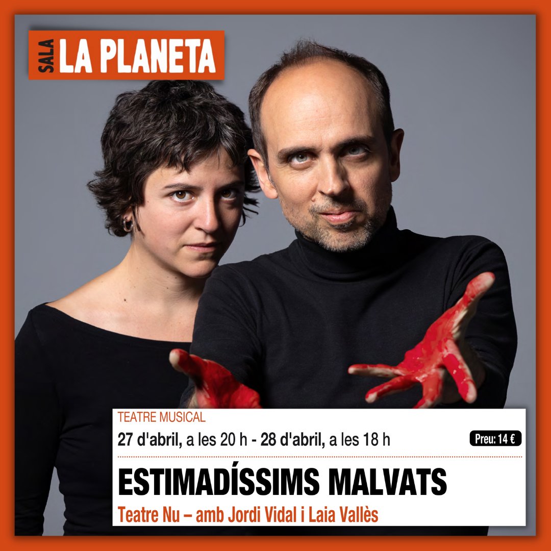 ESTIMADÍSSIMS MALVATS Cia @TeatreNu 👉 27 i 28 abril 🎟️ bit.ly/49SSe2v Jordi Vidal s’enfonsa en melodies que ens fan reviure el dolor de forma nostàlgica, meravellosa i fins i tot divertida. Per molt mal que faci el passat, sempre el podrem enyorar amb una cançó.