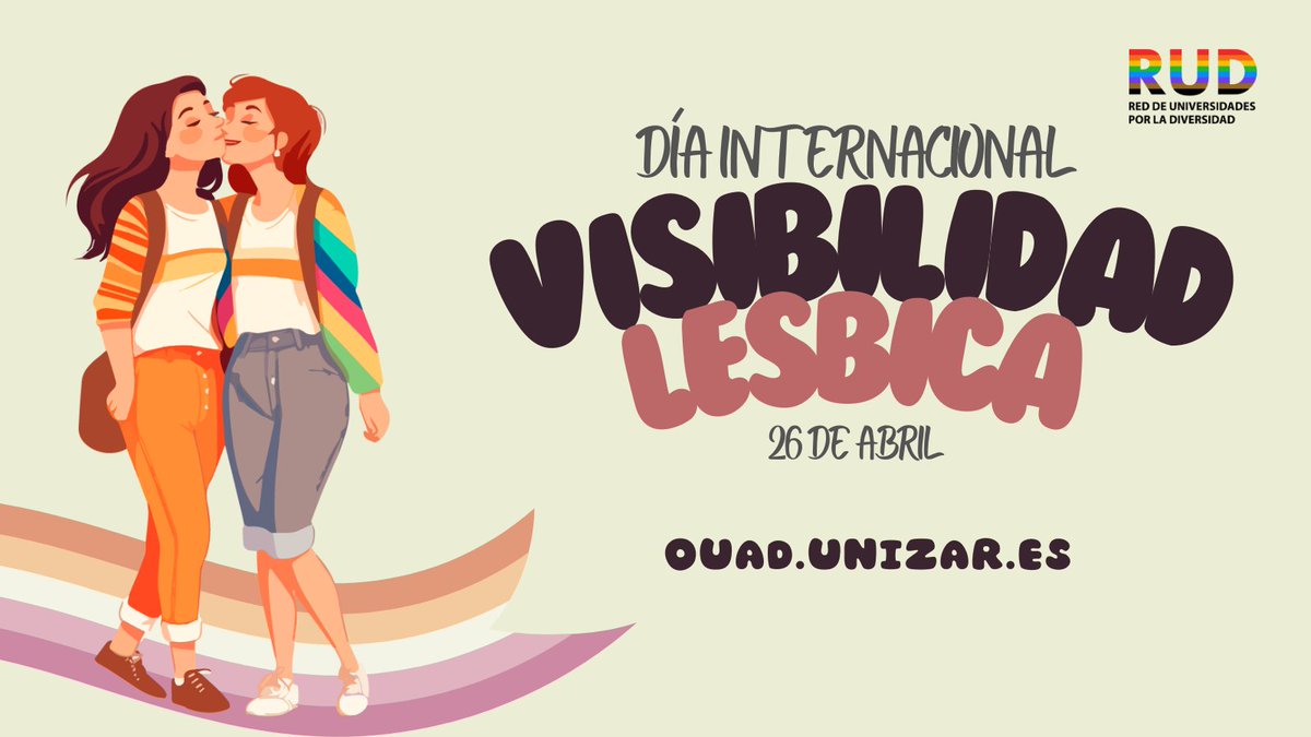 Hoy es el Día Internacional de la #VisibilidadLésbica. Desde la OUAD apoyamos al colectivo #LGTBIQ y trabajamos por el respeto, la igualdad y la no discriminación en @unizar. 🧡💖💜