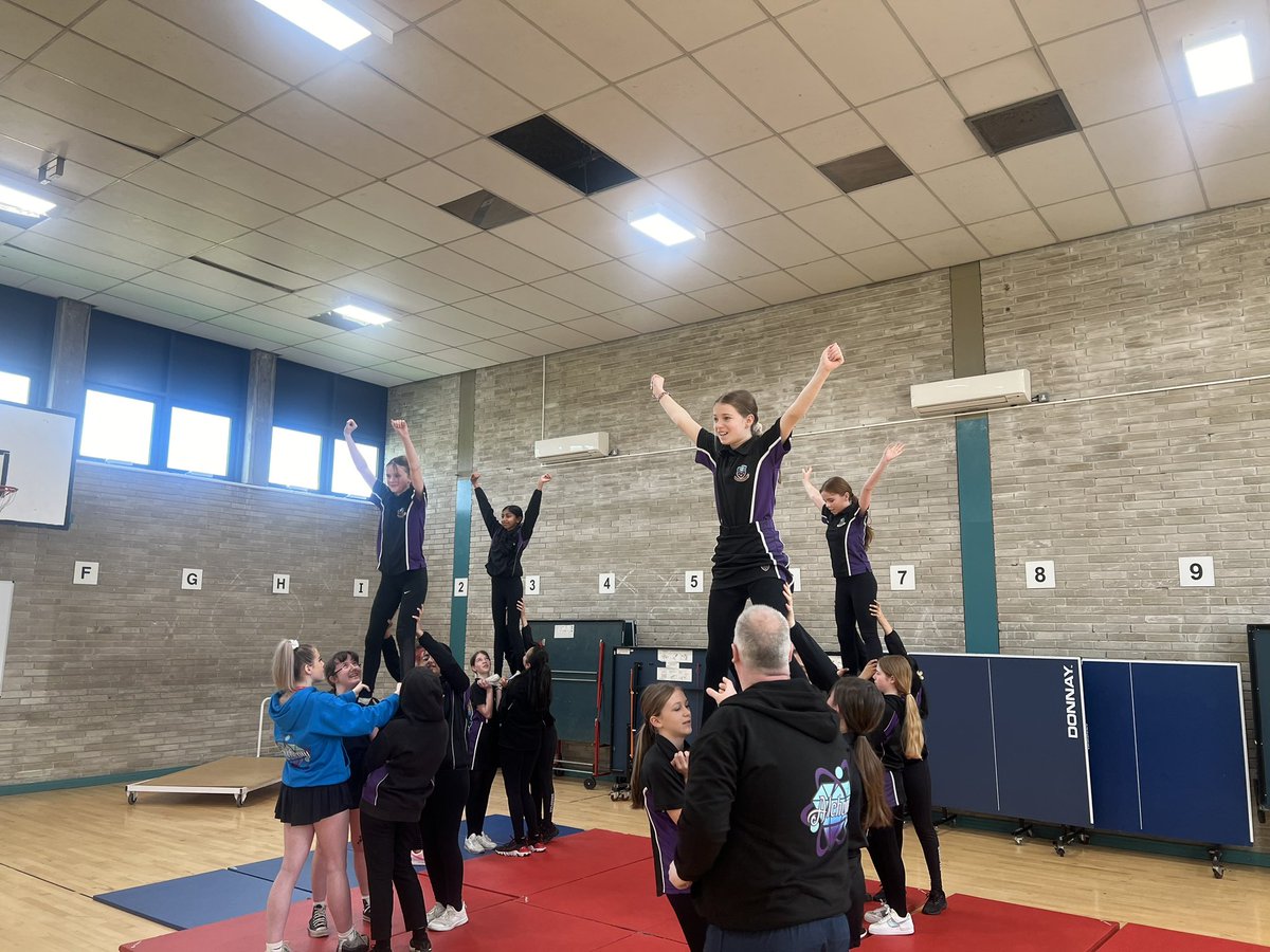 SharplesPE's tweet image. A brilliant morning for some lucky Y8’s who were treated to a cheerleading coaching session from Alchemy Cheerleading! 🥇🏆@SharplesSchool