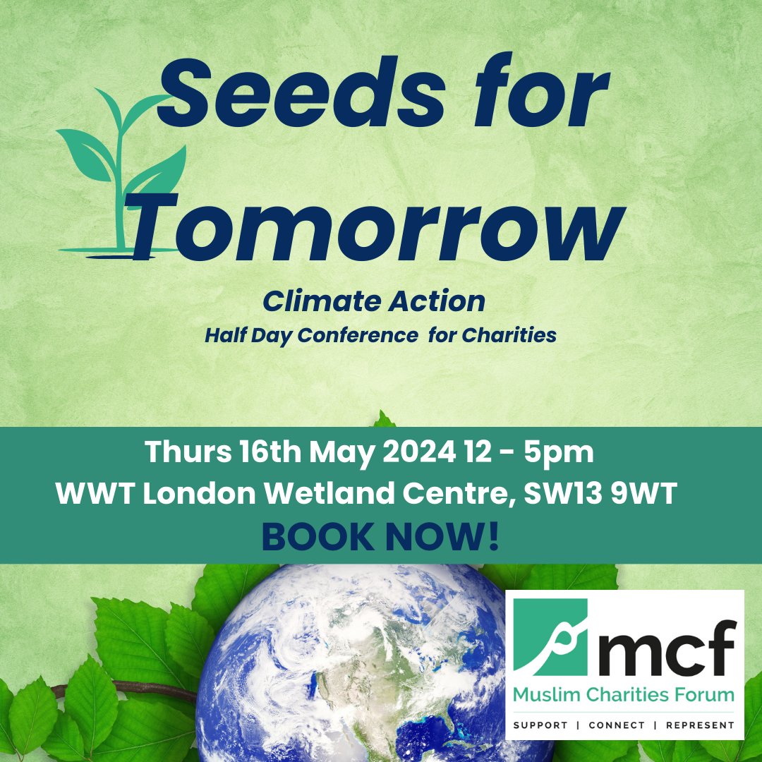 *New Event* Seeds for Tomorrow - join us for this exclusive half-day #climateaction conference aimed at charities & those involved in humanitarian action. With workshops, networking and a special report launch in a beautiful location, don't miss out! tickettailor.com/events/mcf/122……