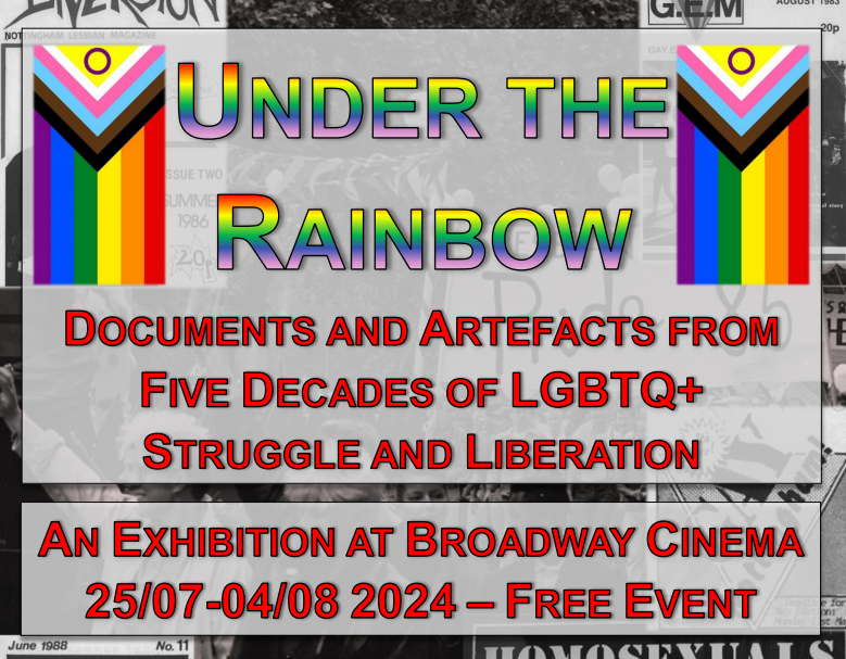 SparrowsNestLib's tweet image. Very happy to officially announce our next exhibition:
Under the Rainbow -
Documents and Artefacts From Five Decades of LGBTQ+ Struggle and Liberation
Free event 25/07-04/08 @BroadwayCinema
More info:
thesparrowsnest.org.uk/index.php/13-n…
#LGBTQ #LGBTQIA #History #Archives @FiveLeavesBooks