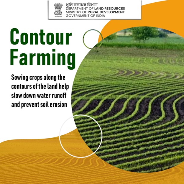 Contour farming is one of the finest methods of soil and water conservation. Say yes to contour farming!  
#ContourFarming #agriculture #farmers #SaveSoil #SoilConservation #SoilConservationTechniques