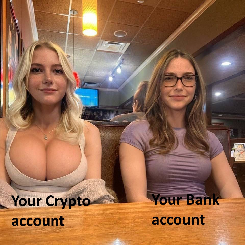 Your #crypto account vs. aour #bank account