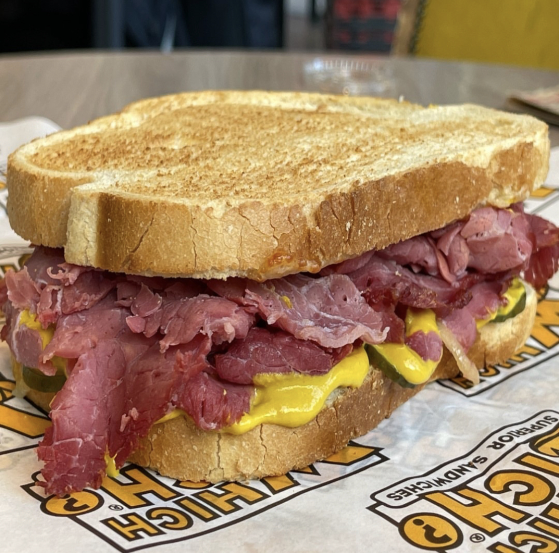 How do you turn a sandWICH into a legend? Just add a dash of salt beef, a dollop of mustard, a crunch of pickles, and tuck it all between slices of sourdough! 😋🤙

#whichwichuk #bestsandwich #saltbeef #foodie #london #britishbeefweek #premium