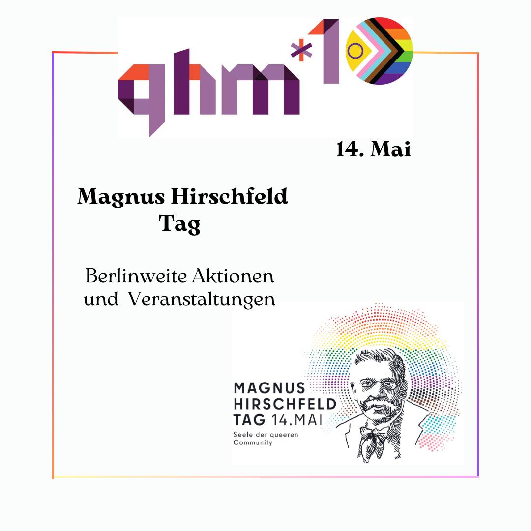 Wir feiern 10 Jahre Queer History Month Berlin 🎉

Große Neuigkeiten: Am 14. Mai begeht das Land Berlin erstmals den Magnus Hirschfeld Tag. 

Alle Infos hier: queerhistory.de/programm

#queerhistory #queerhistorymonth #queerhistorymonthberlin #magnushirschfeldtag