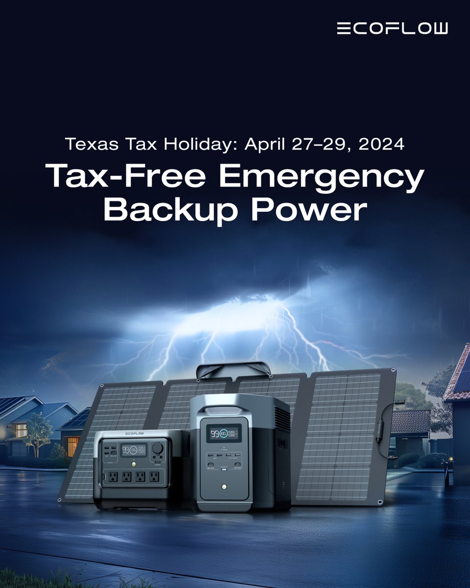 Hey Texas! Ready for some savings? 🤠 The Texas Tax Holiday means tax-free emergency generators under $3,000. Shop this weekend (April 27-29), stay prepared and save! More details: bit.ly/3xTTdl6