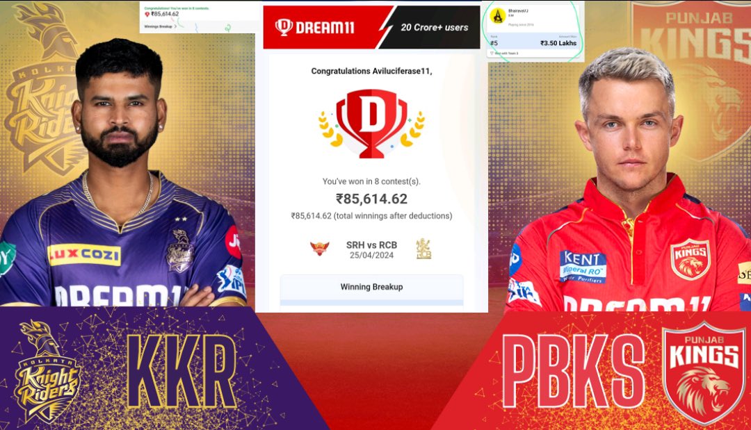 Predict 1

' Sam Curran' Dream11 Points for todays Match.
Predict 2
'Todays Man of the match' 

• Correct one will get 3000Rs  UPI. (Only one winner)
Rule - Like Video,Subscribe,Retweet!  MUST
youtube.com/@Aviluciferase 
Daily Giveaways, Daily Free Winnings.

#KKRvsPBKS #KKRvPBKS