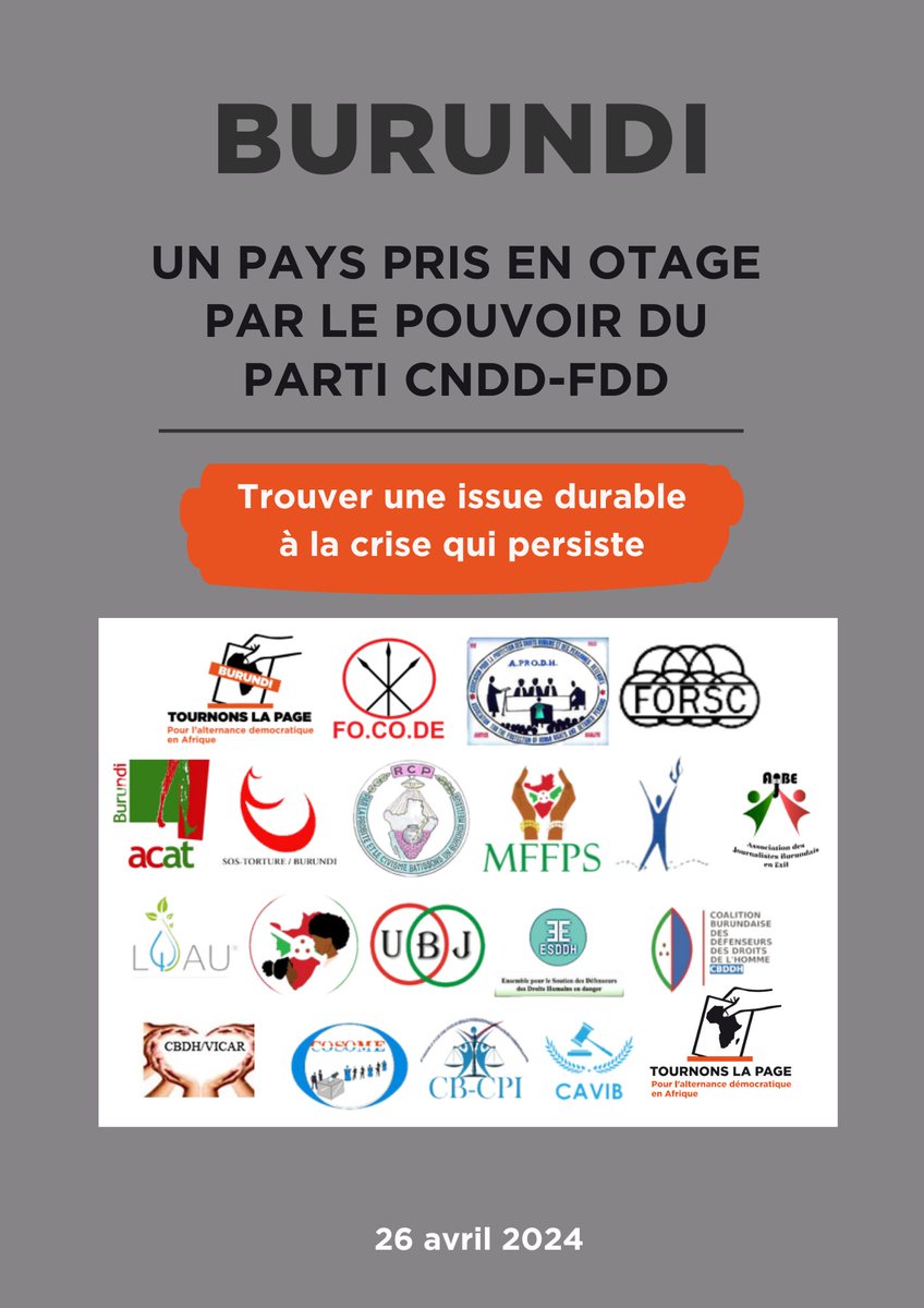 #Burundi: Un pays pris en otage par le pouvoir du parti #CNDDFDD
@AfricaDefenders 
@IMFAfrica
@Banquemondiale
@jumuiya
@EU_Commission
@EurAc_Net
@ONU_fr
@UN_HRC
@UPRinfo
@_AfricanUnion
forscburundi.org/burundi-un-pay…