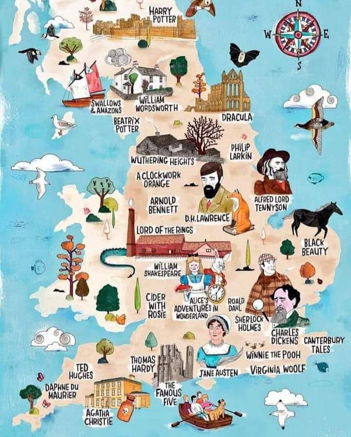 A literary map of the UK 📖 

#booksbooksbooks #readingisknowledge📚 #readinginenglish #pilarsenglishcentre #Úbeda #lovelearningenglish💗 #lovereading #alwayslearningalwaysgrowing #eflstudents #eflacademy