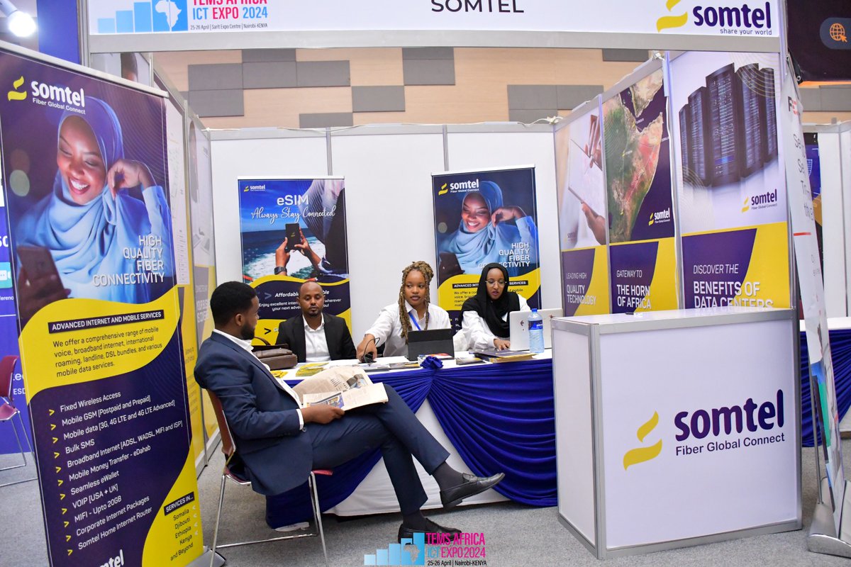 @somtel_so is a leading telecommunication company in the Horn of Africa. Be sure to visit their stand at the #Temsictexpo2024   and explore some of their Tech solutions . #happeningNow Sarit Centre Expo

#telecommunication #somalia #Techsolutions #techinKenya