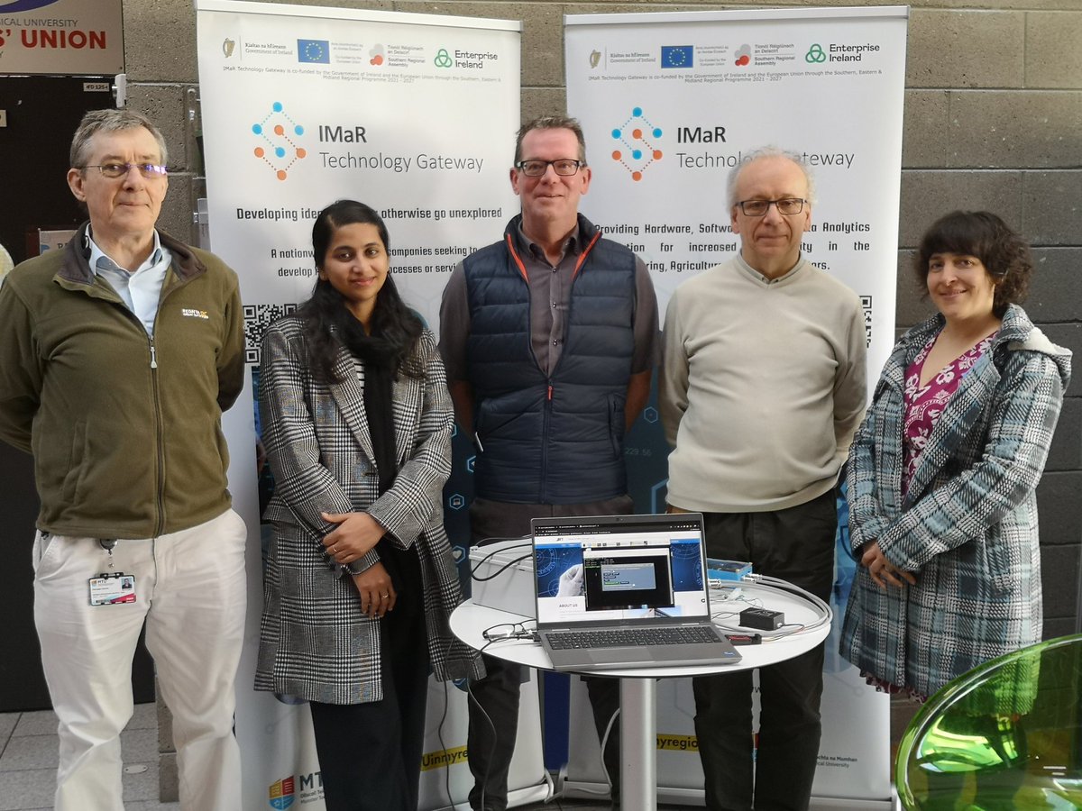 Almost done here at the @MTU_ie #ConnectWithMTU event demonstrating and chatting about IMaR's capabilities, L to R Dr Flannagán Noonan, Dhahabiyya Asharef, Tom Fitzmaurice, Ciarán Doyle and Dr Juncal Nogales