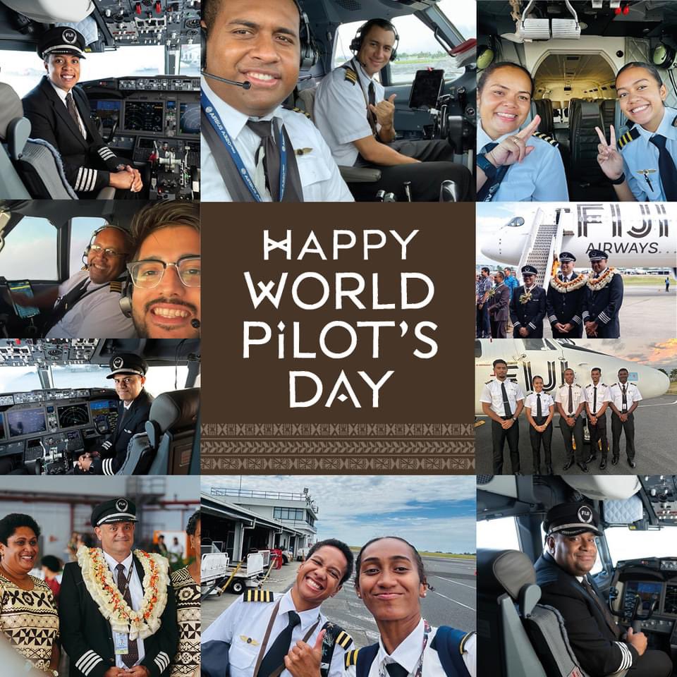 Wishing a Happy World Pilots Day to all the incredible pilots out there, especially our outstanding team at Fiji Airways. Thank you for your dedication and skill! 🌟✈️ #AviationHeroes #FijiAirways