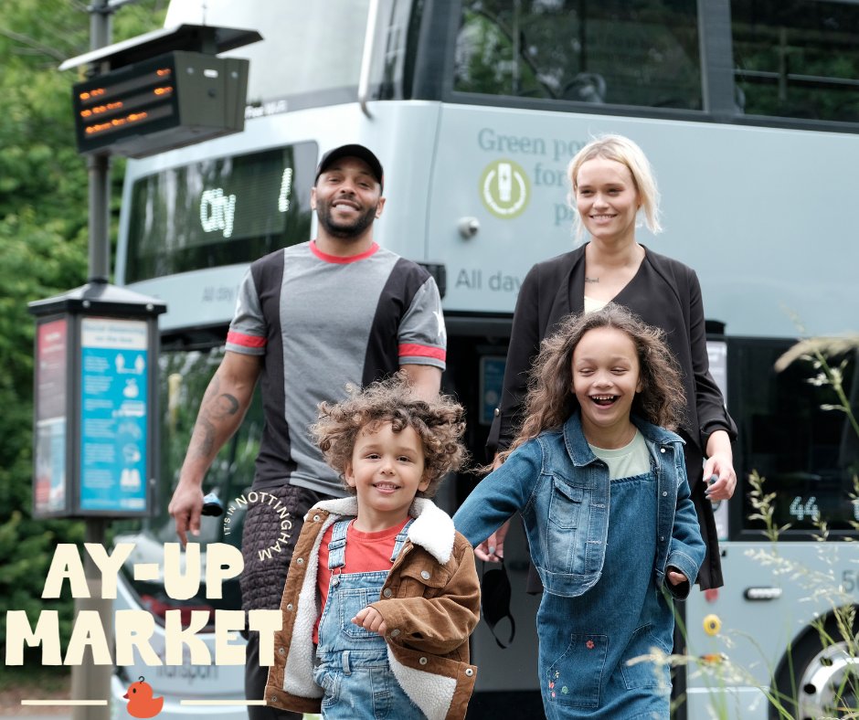 Ay-Up Market is back this weekend celebrating independent, Nottingham-based retailers and creatives! 🦆 Travel to the market hassle-free with NCT🚌 ✅ Discounted Grouprider in NCTX Buses App ONLY on Market Days £7 ✅ £2 Adult Single ℹ️ itsinnottingham.com/news/ayup-mark… @itsinnottingham