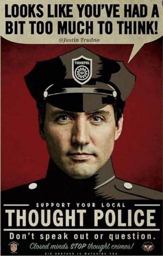 #JustinTrudeau #Thinking #ThoughtPolice 😱😞