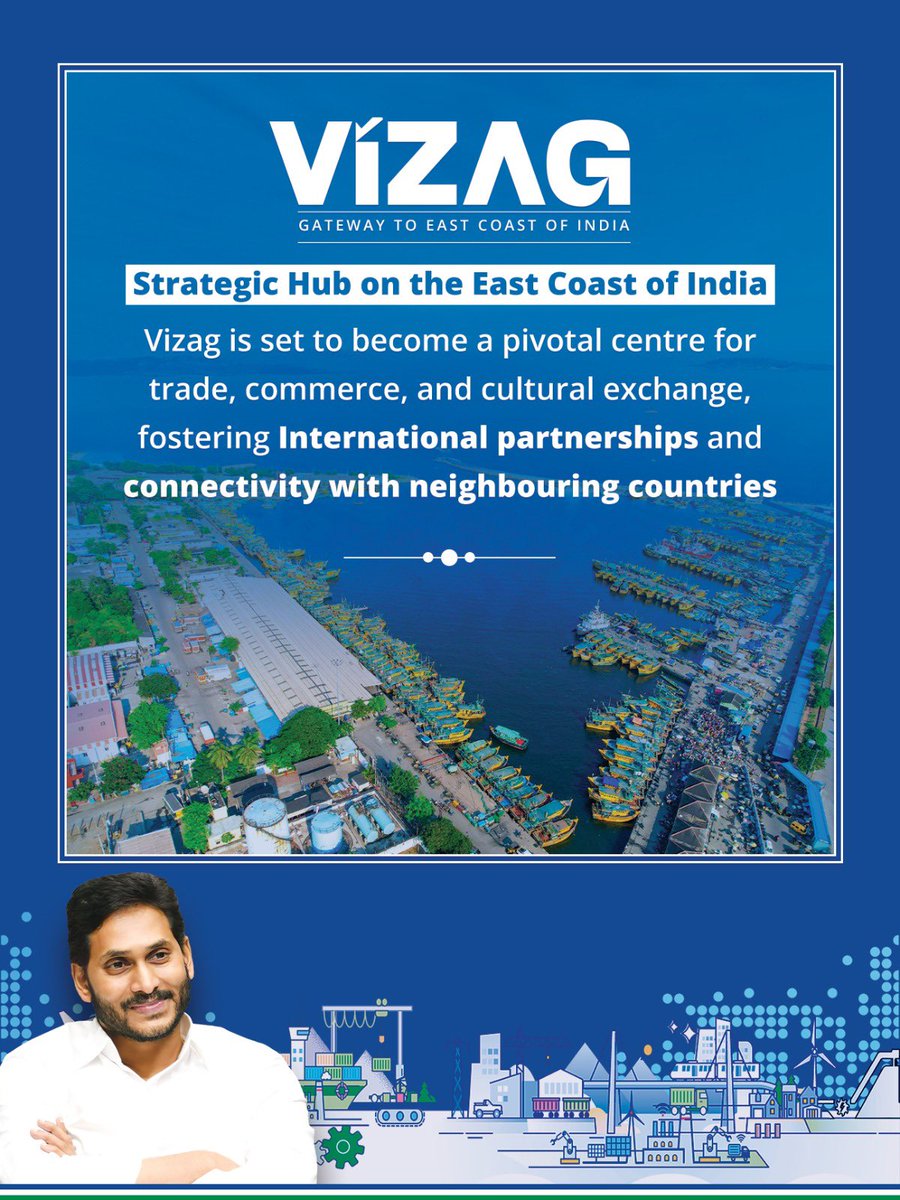 Vizag - Gateway to East coast of india. 💫 

#Vizag 
#VisionVizag 
#YSJaganAgain2024 
#Gudivadaamarnath