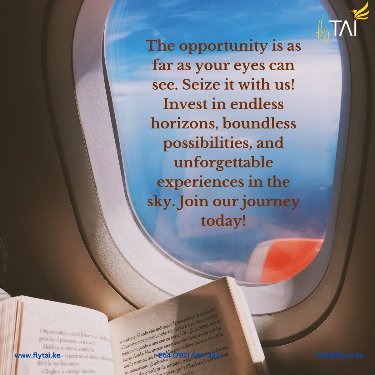 Secure your seat on the ground floor of our exciting airline venture
#Putyournameinthesky #flytai #investinthesky #investinus #invest