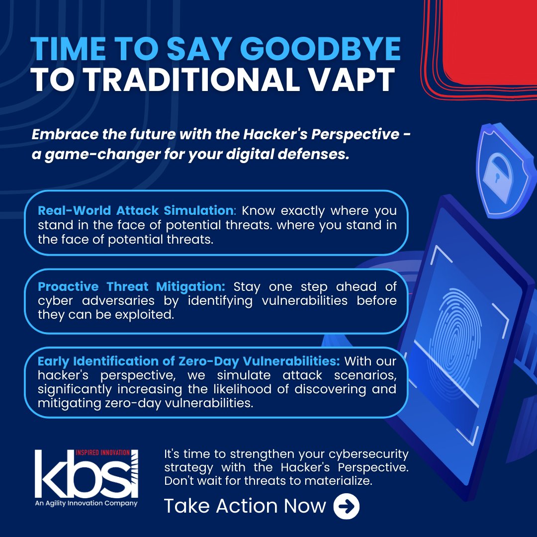 Time to ditch traditional VAPT and embrace the hacker's perspective👨🏻‍💻 A game-changer for your cybersecurity! Don't wait for threats to materialize. Uncover vulnerabilities before they strike, and stay steps ahead👊🏼

#cybersecurity #VAPT #safeinternet #KBSLWill