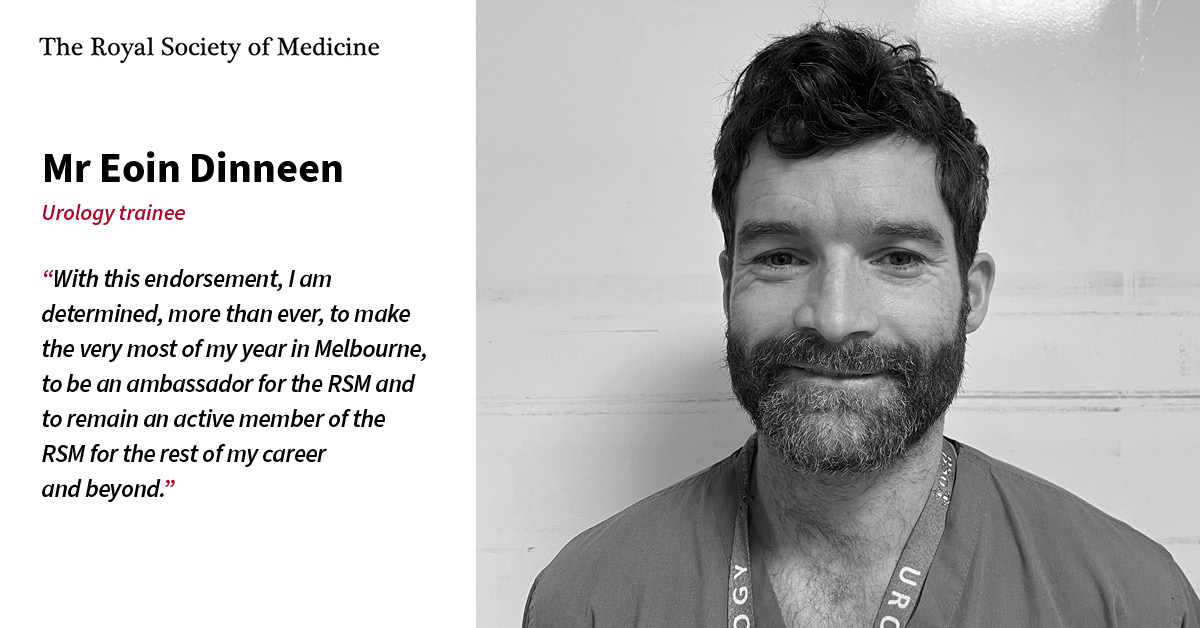 👏 Congratulations to 2024 Ellison-Cliffe Travelling Fellowship winner Mr Eoin Dinneen, ST7 in urology in the north-east London deanery, currently working at UCLH in the department of robotic uro-oncology. Meet Eoin 👉 rsm.ac/3xL4STa