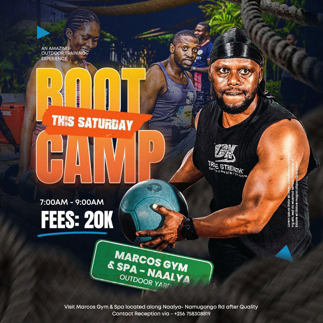 | SATURDAY PLOT | BOOT CAMP | Break a sweat, conquer your limits, and level up your physique. Don’t hit snooze on this opportunity ⏰:7:00am-9:00am 💵:20.000Ugx Top-Notch workouts✅ Experienced & friendly trainers✅ Refreshments✅