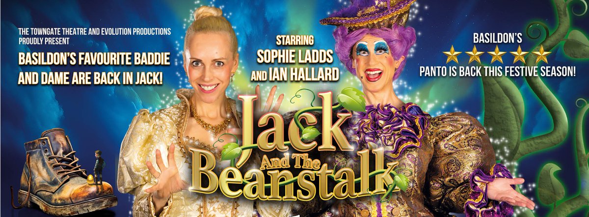 CONFIRMED: Sophie Ladds and Ian Hallard star in @TowngateTheatre's 2024 #panto Jack and the Beanstalk co-produced with Evolution @pantomimes towngatetheatre.co.uk/jack-beanstalk/