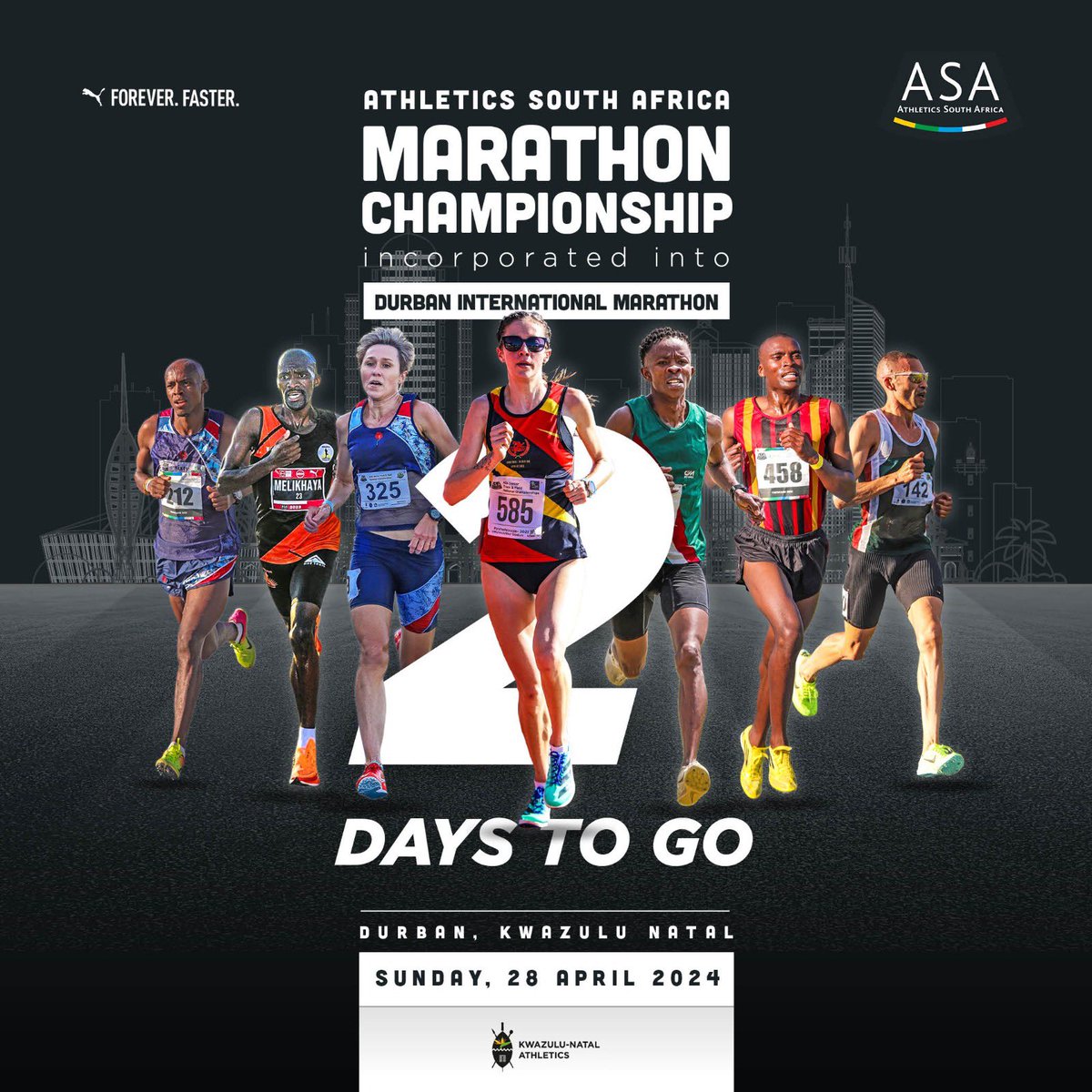 #2Daystogo let’s all come witness our national competitors get ready to turn up the heat on the Durban roads at the ASA Marathon Championships! Lace up, burn rubber, and leave your mark. 🏃🔥 #ASAMarathonChamps #Jointhemovement