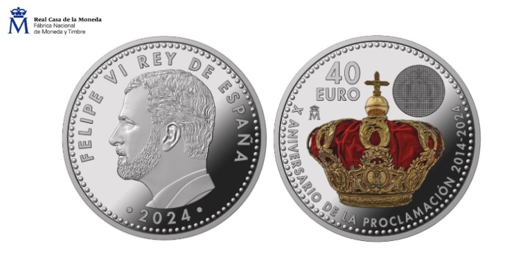 🪙 Hoy se presenta la moneda conmemorativa del décimo aniversario de la Proclamación de SM el Rey Felipe VI @CasaReal. 🗓️Estará a disposición del público el próximo 17 de junio.