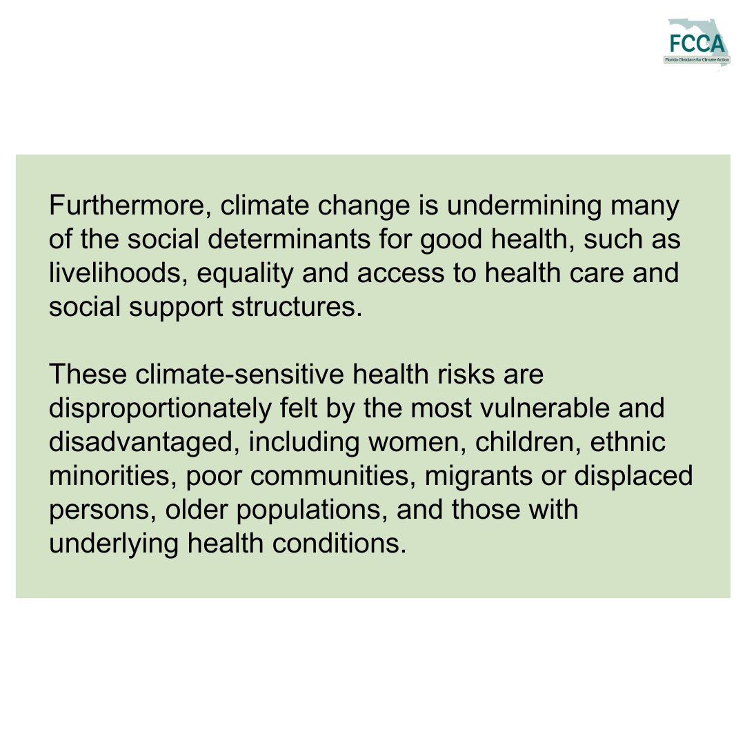 Climate change presents a fundamental threat to human health and the risks are increasing! #climateandhealth #climatechange #health #miami #florida #floridacliniciansforclimateaction