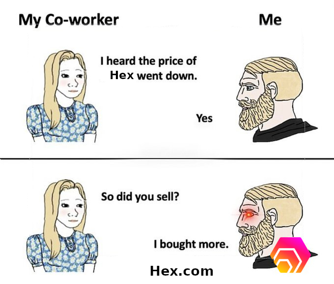 😎 What the future millionaires do when the priсe of $Hex go down !