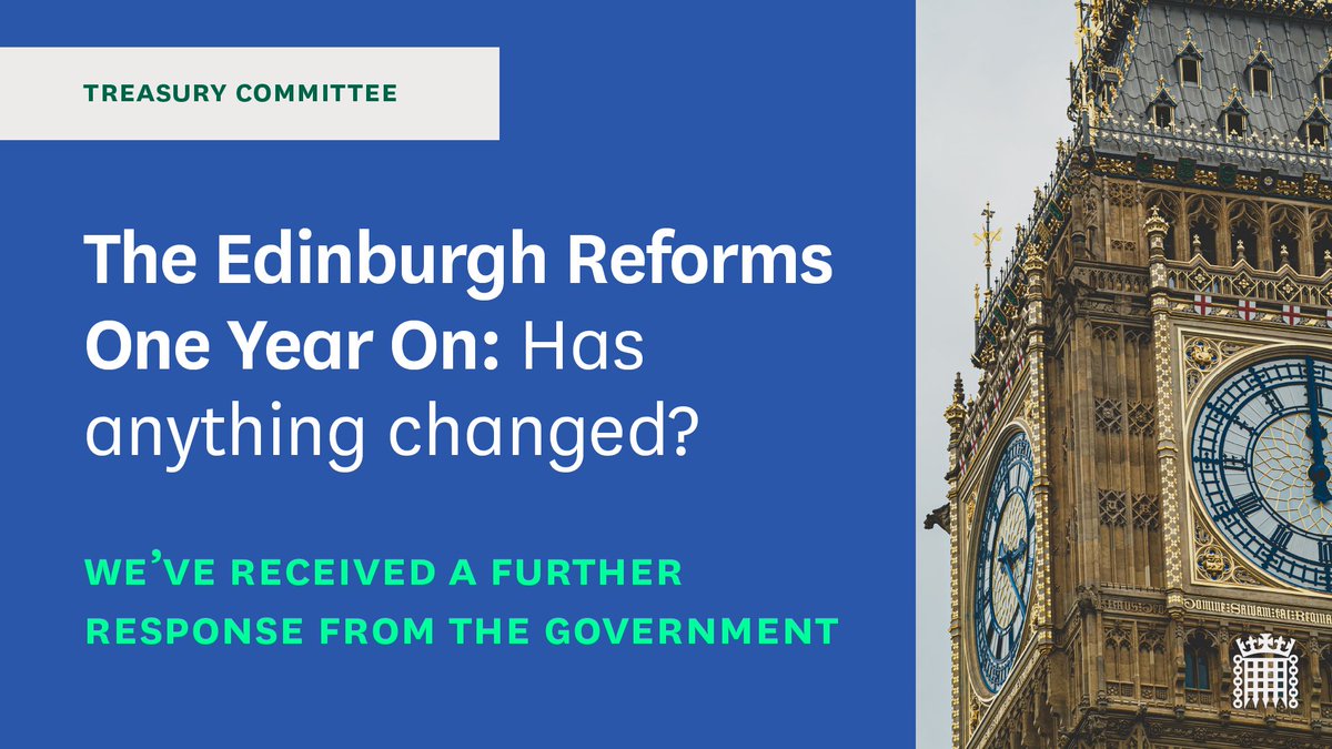 📗 We have published a second response from @hmtreasury to our Edinburgh Reforms report, following our request for a more detailed official response. Read more: publications.parliament.uk/pa/cm5804/cmse…
