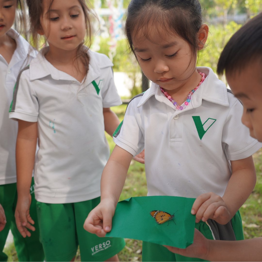 EY2-5 learners had a wonderful experience with Little Big Wings, learning about the life cycle of butterflies up close. They observed eggs, held caterpillars and chrysalises, and watched different butterfly species before each releasing their own butterfly.