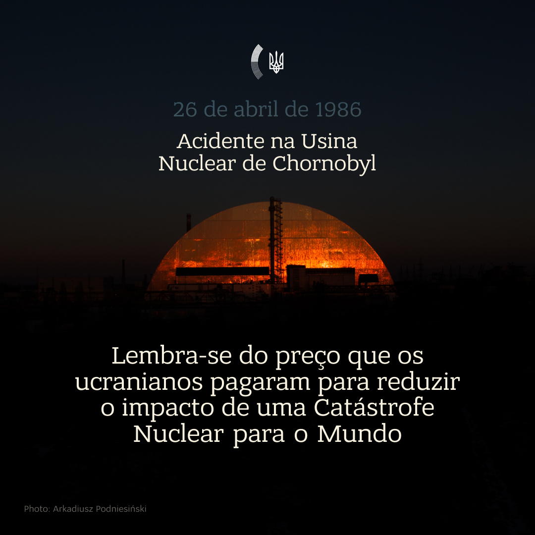 Hoje completam-se 38 anos desde o desastre de #Chornobyl.  A Ucrânia continua a proteger a segurança nuclear, enquanto a ocupação da maior usina nuclear da Europa pela Rússia ameaça o Continente.   #PeaceFormula