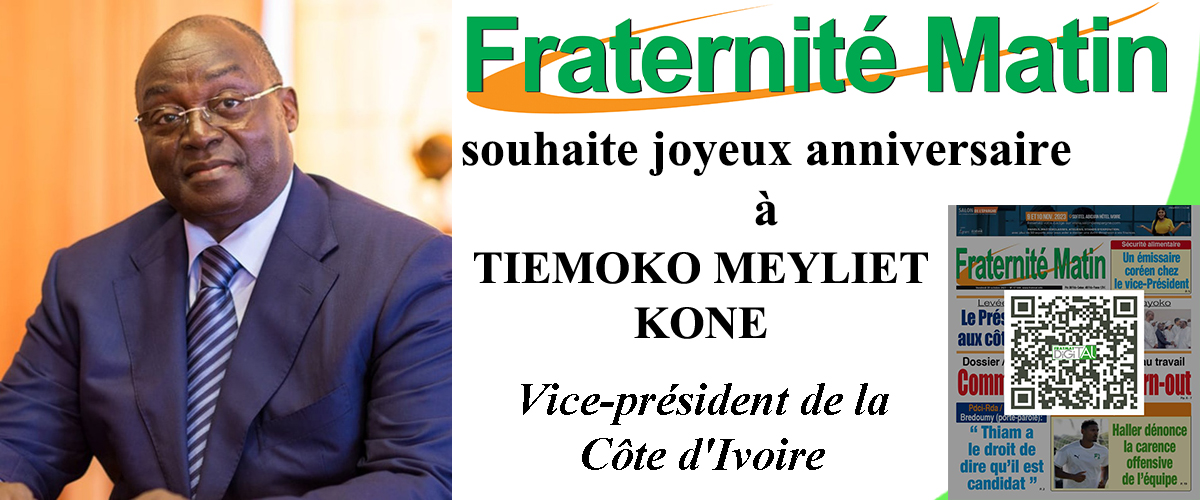 Fraternité Matin Officiel souhaite un joyeux anniversaire au Vice-président, Tiemoko Meyliet Koné, désigné à ce poste le mardi 19 avril 2022 par le Chef de l'Etat Alassane Ouattara. A cette occasion, nous vous invitons à relire sa biographie sur fratmat.info📷