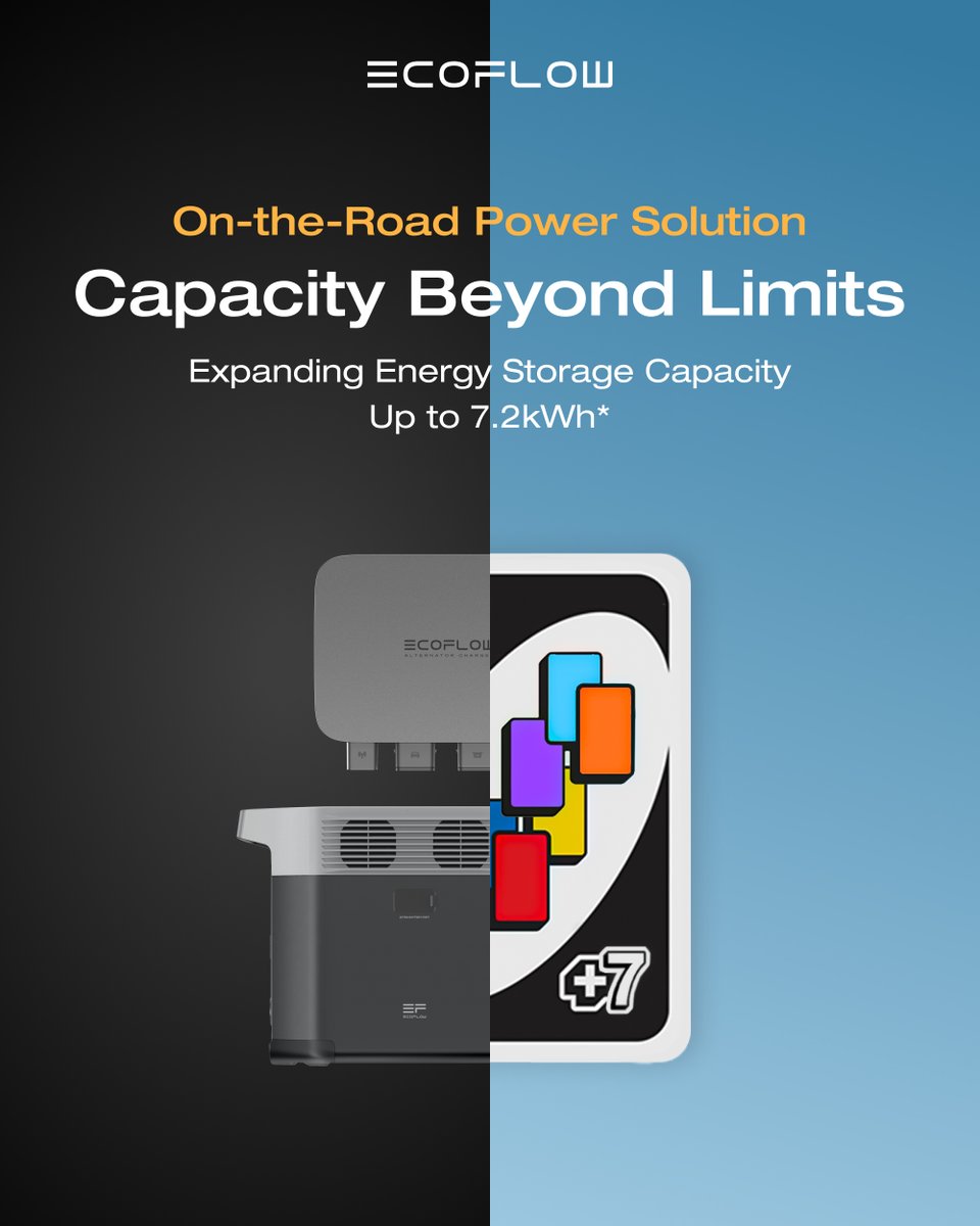 EcoFlowTech's tweet image. Extend capacity beyond limits with our latest solution that enhances your RV house battery runtime ♾️ Our  #EcoFlowAlternatorCharger adapts to both 12V/24V house batteries, seamlessly linking with our power stations to boost your energy storage up to 7.2kWh. 

#FeelsLikeHome