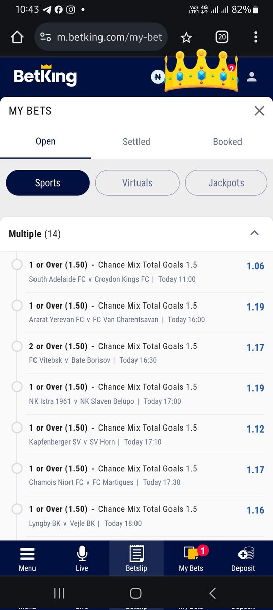 FAVORITES CHANCE MIX on @BetKingNG 👑 Code 👉 C1Y1X Register&Play 👉 betking.com Download App 👉 bking.me/AndroidApp Telegram 👉 t.me/DauForever WhatsApp 👉 whatsapp.com/channel/0029Va… #ThatBetKingFeeling