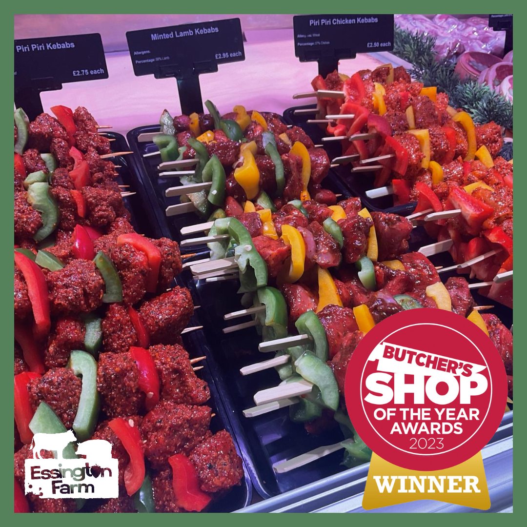 Essington's famous kebabs are back!
Hand-made by our butchers, grilled, ovenbaked or BBQ'd, they are full of flavour and super healthy.

The weather will surely improve now 🌞

Available on our butchery counter TODAY!

#essingtonfarm #awardwinningbutchery #BBQtime #BBQ #kebabs