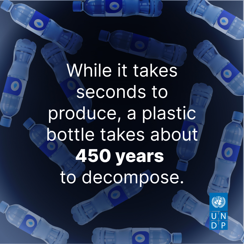 Around 117,000 plastic bottles will be used by the time you finish reading this. It’s more than just a number – it directly impacts your health, the environment, climate and society. Explore why this matters & join us to #BeatPlasticPollution: go.undp.org/1ccL