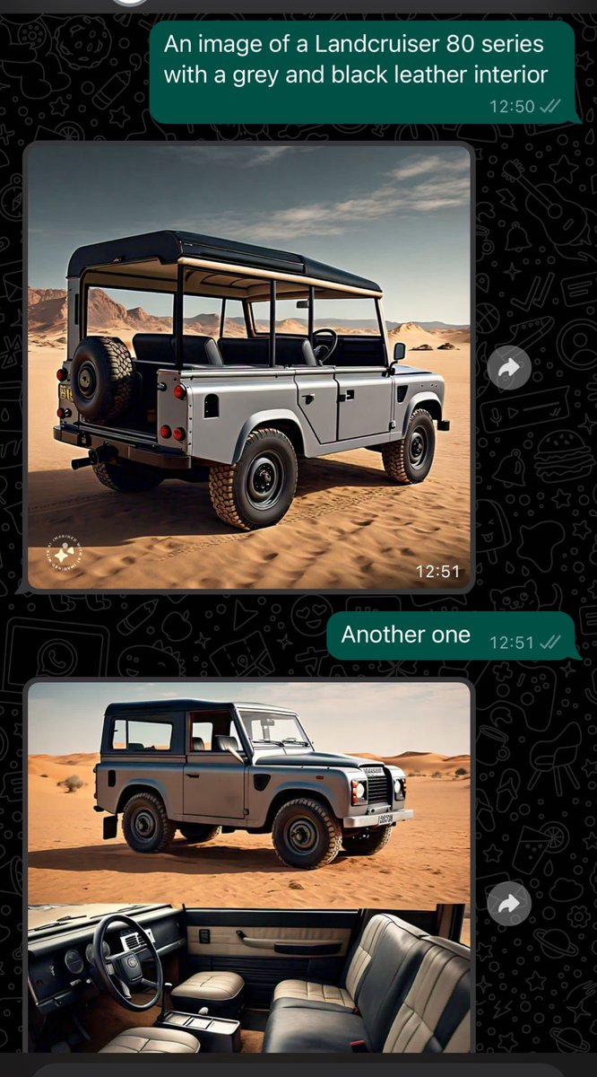 My Zuckerberg Ai should explain to me how one drives this Landrover yet I asked for a Landcruiser Reference to the second image 😂😂🙌🏿