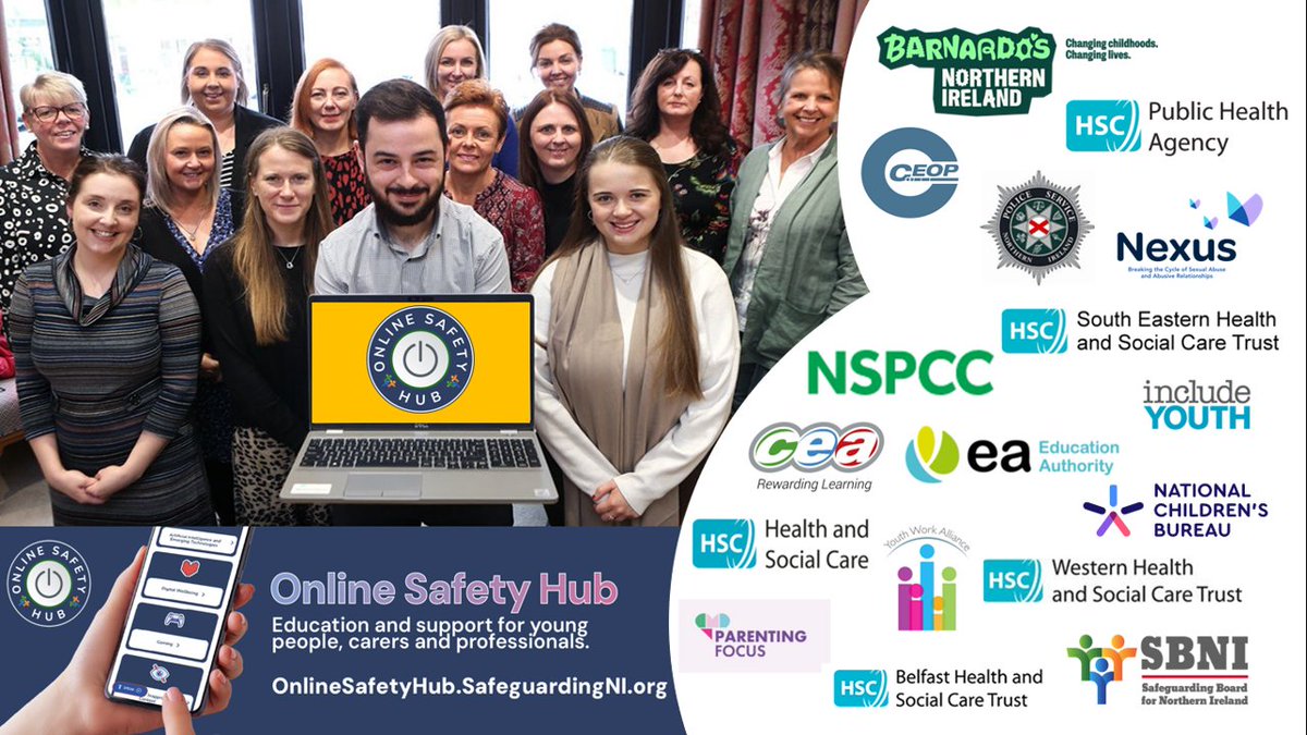 We're proud to have worked with @safeguardingni and many other organisations to plan and develop a new Online Safety Hub for young people, carers, and professionals. There is loads of great, informative content for all - check it out now👉 onlinesafetyhub.safeguardingni.org