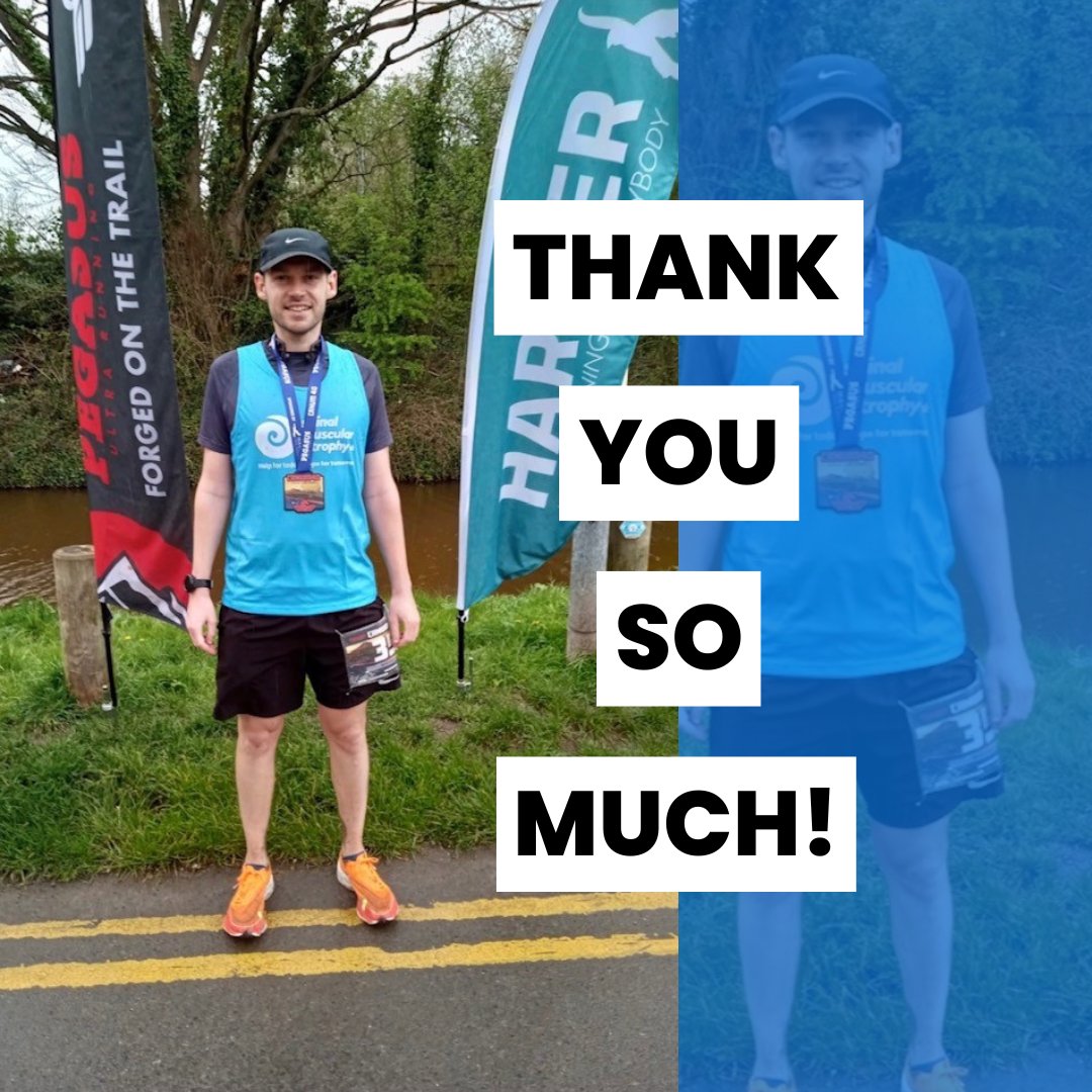A big thank you to Michael who completed a 40-mile Ultra Marathon earlier this month and raised £500 for SMA UK! 🤩 He chose to fundraise for the charity in memory of his Grandad, who has SMA and passed away in 2016. Thanks so much for your wonderful support!❤️