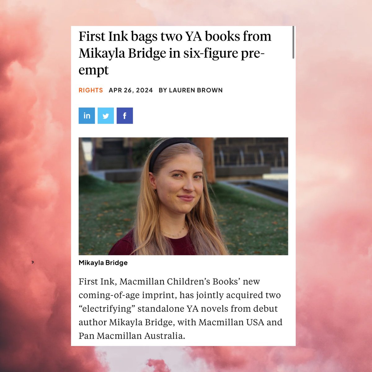 I’m so thrilled to finally say that my YA Fantasy debut, OF FLAME AND FURY, will be hitting shelves in July 2025 with @firstinkbooks, a new imprint of @MacmillanKidsUK! thebookseller.com/rights/first-i…